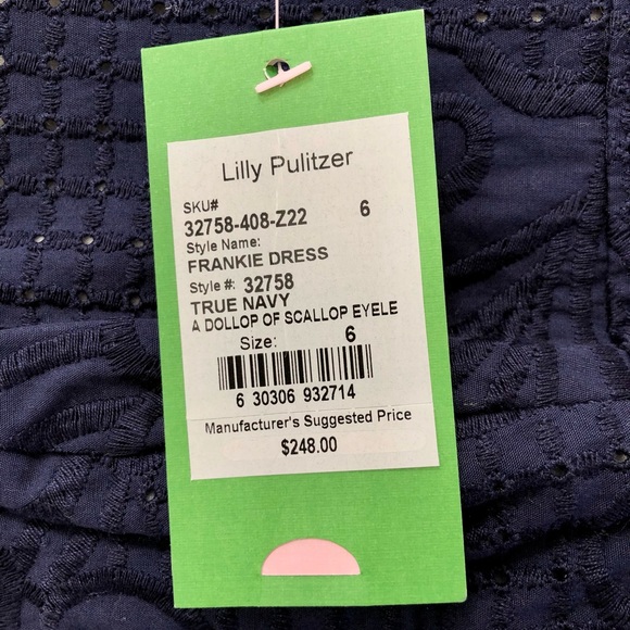 NWT Lilly Pulitzer size 6 Frankie dress A Dollop of Eyelet, True Navy - Picture 2 of 10